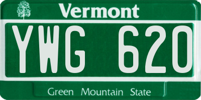 VT license plate YWG620
