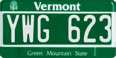 VT license plate YWG623