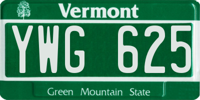 VT license plate YWG625