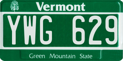 VT license plate YWG629