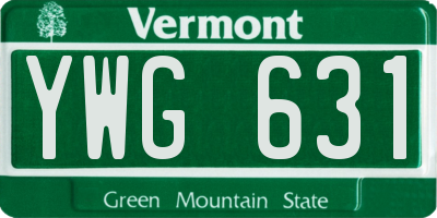VT license plate YWG631