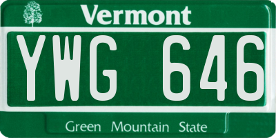 VT license plate YWG646