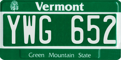 VT license plate YWG652