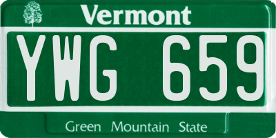 VT license plate YWG659