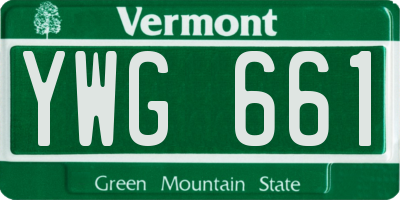 VT license plate YWG661