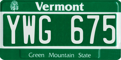 VT license plate YWG675