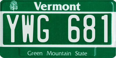 VT license plate YWG681