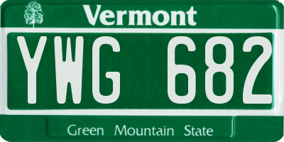 VT license plate YWG682
