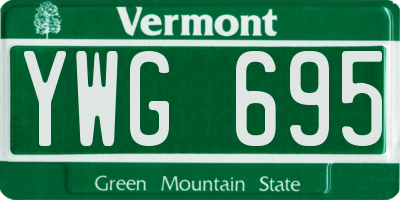 VT license plate YWG695