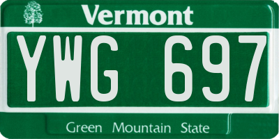 VT license plate YWG697
