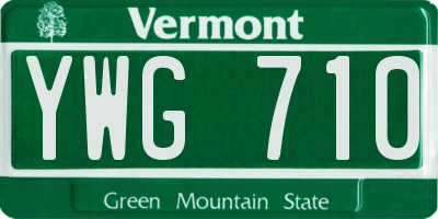 VT license plate YWG710