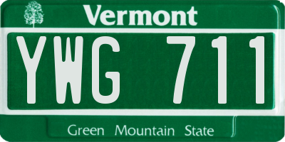 VT license plate YWG711