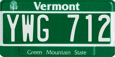 VT license plate YWG712