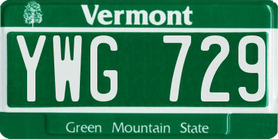 VT license plate YWG729