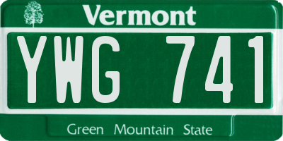 VT license plate YWG741