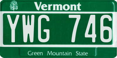 VT license plate YWG746