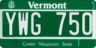 VT license plate YWG750
