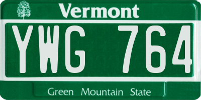 VT license plate YWG764