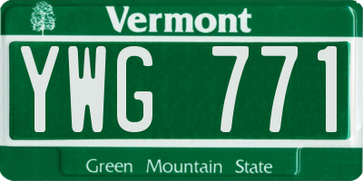 VT license plate YWG771