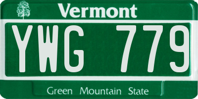 VT license plate YWG779
