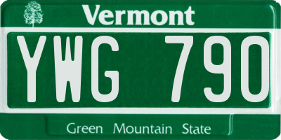 VT license plate YWG790