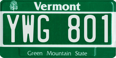 VT license plate YWG801