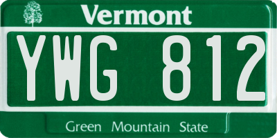 VT license plate YWG812