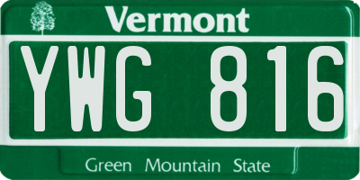 VT license plate YWG816