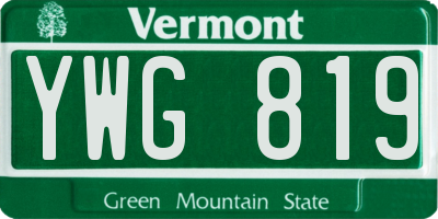VT license plate YWG819