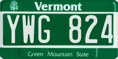 VT license plate YWG824