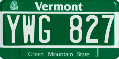 VT license plate YWG827