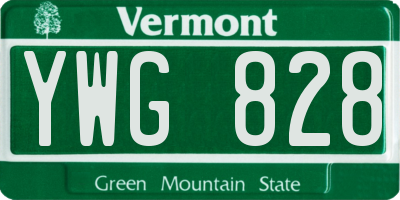VT license plate YWG828