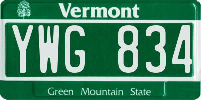 VT license plate YWG834