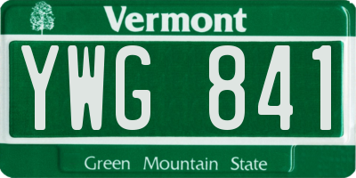 VT license plate YWG841