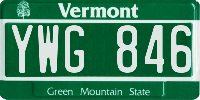 VT license plate YWG846