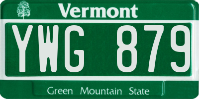 VT license plate YWG879