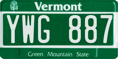 VT license plate YWG887