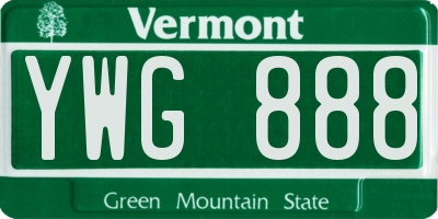 VT license plate YWG888