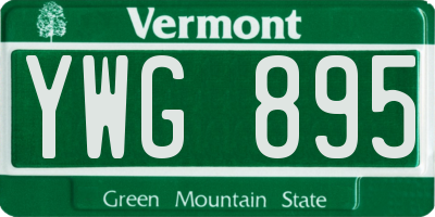 VT license plate YWG895