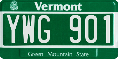 VT license plate YWG901
