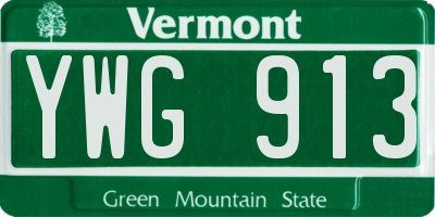 VT license plate YWG913
