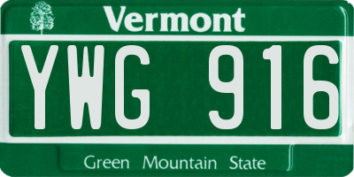 VT license plate YWG916