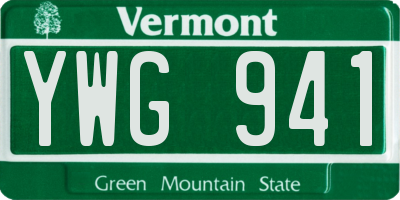 VT license plate YWG941