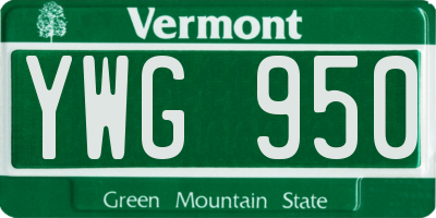VT license plate YWG950