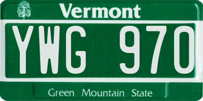 VT license plate YWG970