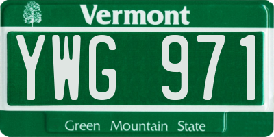 VT license plate YWG971