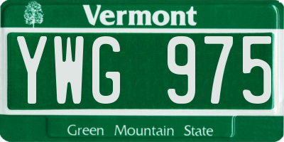 VT license plate YWG975