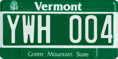 VT license plate YWH004