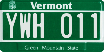 VT license plate YWH011