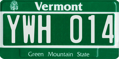 VT license plate YWH014